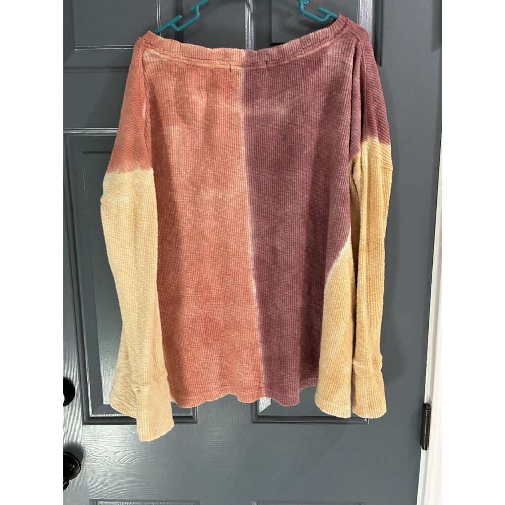Free People We The Free Logan Washed Ribbed Top in Star Anise Sz Sm Oversized - Picture 8 of 9